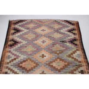 Vintage Turkish <b>Runner</b> <b>Rug</b> 4.6x12.2 ft (139x373 cm), Brown Animal Print Kilim <b>Rug</b> - Product Image 5