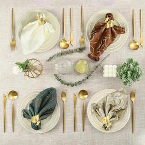 Anneau de serviette pour table à manger, vente chaude, métal clouté, deux tons, laiton clouté, or, porte-serviettes en papier pour mariage - Product Image 5