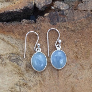 Boucles d'oreilles en argent Sterling 925 faites à la main Style Boho aigue-marine pierres précieuses boucles d'oreilles tendance bijoux cadeau pour les femmes pour la fête - Product Image 5