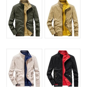 Bombardier réversible personnalisé pour hommes avec fermeture éclair canard lavé 100% coton printemps travail décontracté respirant formel col montant veste pour hommes - Product Image 5