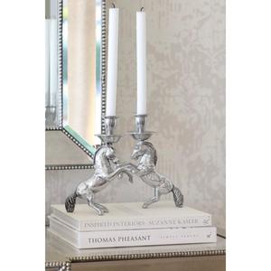 Impresionante soporte de vela de caballo sólido, vajilla, modelos de exhibición, candelabros de caballos de plata de aluminio fundido para suministro de decoración - Product Image 1