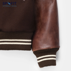 Veste de baseball varsity à logo personnalisé, col montant, broderie sur le devant, hiver, homme, design imprimé personnalisé - Product Image 4