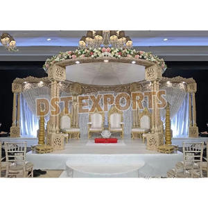 Décoration créative de mariage Mayur Mandap avec dôme DST Exportations Meilleur prix Vivah Mandap Vente Mandapam en bois pliable Fabricant UK - Product Image 6