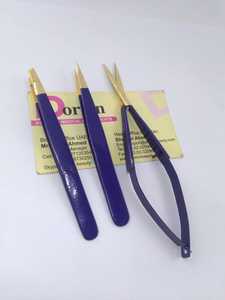 Pince à épiler à sourcils argentée écologique et durable ensemble de ciseaux pince à sourcils pointue inclinée marque privée personnalisée en acier inoxydable - Product Image 2