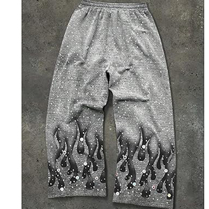 Wholesale Plus Size Straight Rhinestone <b>Baggy</b> Joggers <b>Mens</b> Pants Outdoor Use Rhinestone <b>Baggy</b> Joggers - Product Image 4