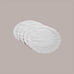 500 pièces 33cm de diamètre assiettes en papier sulfurisé blanc gaufré rond vaisselle sous-frite - Product Image 4