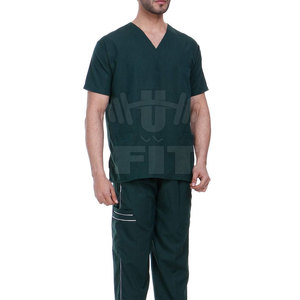 ชุดสครับสีพื้นน้ำหนักเบาสำหรับผู้ชายชุดเครื่องแบบทำงานพิมพ์ลายสำหรับใช้ในโรงพยาบาล - Product Image 3
