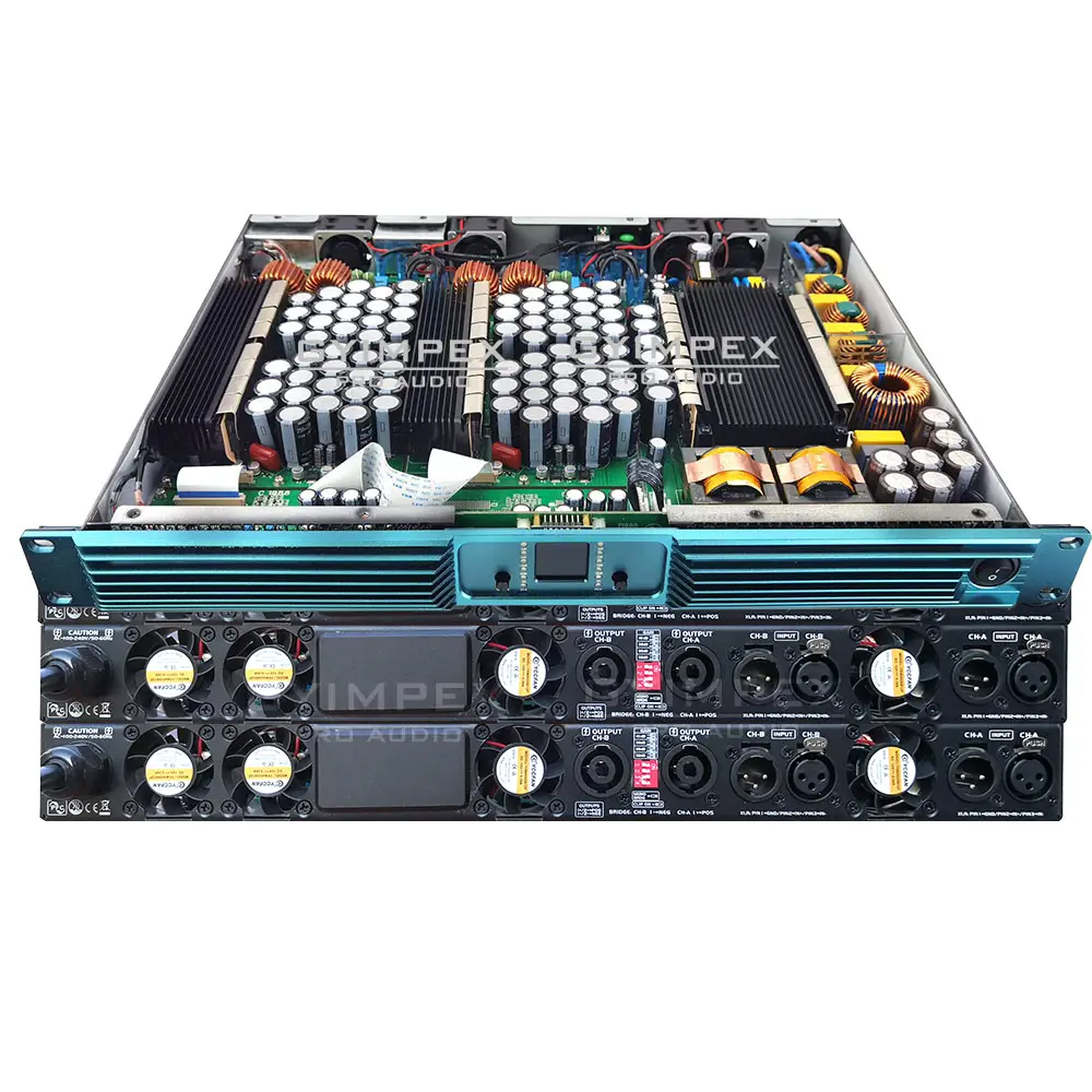 Venda quente 9600watts bridge mode gyimpex PRO Audio Amplificador De Potência Dual 18 Polegada Subwoofer amplificador de potência à venda PFC228