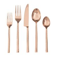 Vente chaude Antique Noir Poignée En Acier Inoxydable Couverts Ensemble 5PCS Miroir Poli Couteau Fourchette Cuillère Couverts Couverts Vaisselle