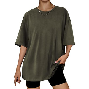 Camiseta extragrande de algodón 100% personalizada para mujer, transferencia de calor con serigrafía de talla grande lavada de verano con diseño gráfico - Product Image 5
