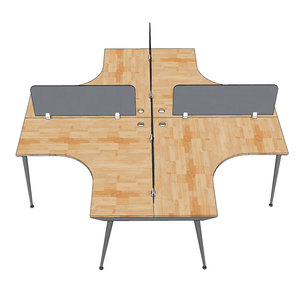 Mesa de Centro Contemporánea en Forma de Cruz para 4 Personas, 240x240cm, con Patas de Hierro y Sistema de Montaje CONE HBCO053 - Product Image 6