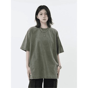 Men's Oversized T Shirts Vintage Half Sleeves 100% Cotton Casual Baggy Worsted Summer Solid Loose Tops Unisex - Product Image 5