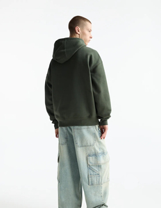 Sweat à capuche vert surdimensionné pour homme, coupe décontractée, polaire doux, style décontracté, parfait pour un usage quotidien et le confort - Product Image 2