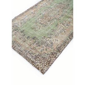 Tapis vert vintage en laine noué à la main - Grand tapis de salon (Pae-2946) - Product Image 2