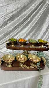 Unique Gold Plated Metal Bowl Decorative Salad Bowl Metal Salad Bowl Server Set Eco-Friendly American Style Polished <b>Dinnerware</b> - Product Image 5