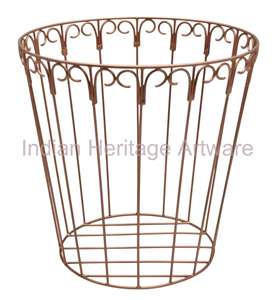 Cubo de Almacenamiento de Alambre Abierto, Nuevo Diseño, Cubo de Basura de Alambre de Hierro para Oficina y Hogar, Forma Redonda, IHA IHAWB042 - Product Image 5