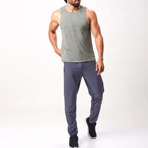 GYM Fitness Deep Round Neck Tank Top Algodón Hombres Deportes Tallas grandes Transpirable Racerback Tank Top para la venta - Product Image 1
