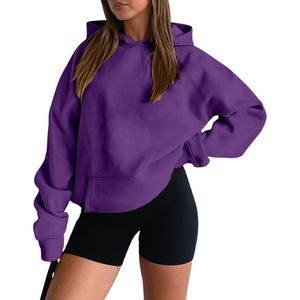 Sudadera con Capucha Rosa Intenso para Mujer, Hombros Caídos, Felpa, Color Fucsia Sólido, Sudadera con Estampado Personalizado, Sudadera con Capucha Extra Grande, Top de Otoño - Product Image 4
