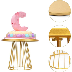 Meilleur présentoir à gâteau en métal de haute qualité Porte-cupcakes au fini or Plateau à dessert pour mariage et anniversaire - Product Image 5
