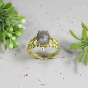 Vente en gros de bague de mariage en argent sterling 925, agate du Botswana taillée, pierre précieuse, base en platine, placage rhodium, réglage de la lunette, motif de voiture, largeur 8mm - Product Image 4