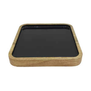 Square Shape Food <b>Serving</b> <b>Tray</b> <b>Black</b>/White Color Natural Wooden Stylish Kitchenware Food & Drink <b>Serving</b> <b>Tray</b> Customized - Product Image 5