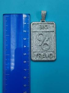 Oferta Especial: Collar con Colgante Hip Hop Grande de Plata 925 Chapado en Oro con Diamantes Moissanite VVS, Estilo FRVC, a Bajo Precio - Product Image 5