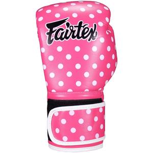 Wholesale Price Professional Training Fairtex MMA Muay Thai Boxing <b>Gloves</b> Heavy Mexican Style Pink & White Dots Boxing <b>Gloves</b> - Product Image 3
