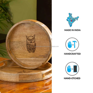 Bandeja Redonda de Madera de 8.6 Pulgadas a Precio Competitivo, Diseño Tradicional para Bodas y Fiestas, Alta Calidad a Precios Bajos - Product Image 3