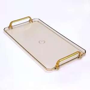 Elegante Bandeja de Servicio Esmaltada con Asa Dorada Decorativa para el Hogar, Hoteles y Eventos a Precio Económico - Product Image 3