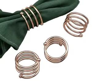 Servilletero de metal dorado con forma de hoja artística, agrega glamour a la mesa, ideal para decoración festiva y de boda - Product Image 4