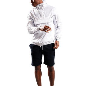 Ropa deportiva para hombre, logotipo personalizado, media cremallera, chaquetas cortavientos de pista, OEM para hombre, entrenamiento ligero, gimnasio, correr, sudaderas con capucha - Product Image 1