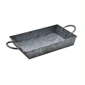 Handmade Antique Galvanized Metal Oval Serving <b>Tray</b> Wholesale Iron India VISHAL HANDICRAFT Brand Custom Logo OEM/ODM MOQ 100pcs - Product Image 3