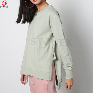 Design personnalisé pull ras du cou 100% coton femmes polaire ras du cou sweat-shirt - Product Image 3
