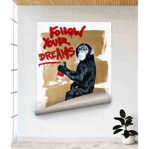 Impresión Artística en Vidrio Templado de Banksy Monkey: Lienzo de Graffiti, Póster Enrollado - Product Image 1