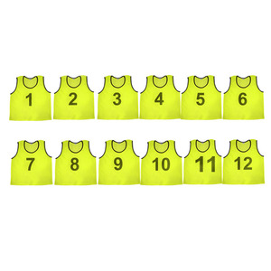 Bavoirs d'entraînement en gros avec cou noir os Football Scrimmages Sports Mesh Pennies Gilets d'entraînement Football Vest Soccer Number Bib - Product Image 1