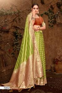 Kanjirwaram soie Kavisha tissu Saree réversible Style décontracté pour les mariages Diwali indien pakistanais vêtements en gros - Product Image 2