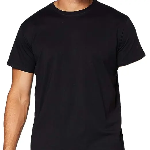 Benutzer definiertes T-Shirt Premium Pure Cotton Plain Schwarz Herren Kurzarm T-Shirt lässig hochwertige Herren T-Shirt