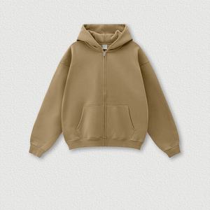 Conjunto de sudaderas con capucha y cremallera de peso pesado ODM para hombre con sudaderas con patrón sólido de punto y pantalones de pierna ancha bolsillos utilitarios y estilo lavado - Product Image 2