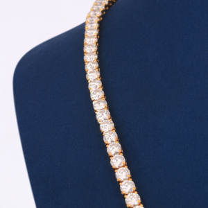 Fine Jewelry Wholesale Hip Hop 925 Sterling <b>Silver</b> VVS Lab Grown Diamond Cluster <b>Tennis</b> Chain <b>Necklace</b> for Men Women - Product Image 3