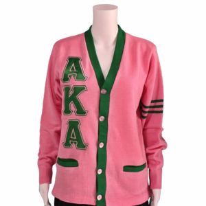 Cardigan Alpha bicolore personnalisé 2025, qualité supérieure, vêtements grecs, cardigan d'hiver respirant pour femmes, décontracté, acrylique brodé - Product Image 1