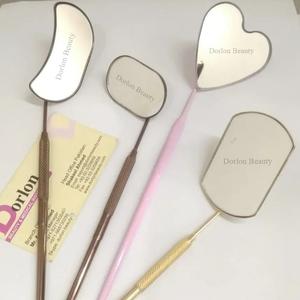 Espejo de pestañas con logotipo personalizado, espejo de pestañas grande profesional de acero inoxidable, accesorios de extensión de pestañas, espejo de maquillaje de pestañas - Product Image 1