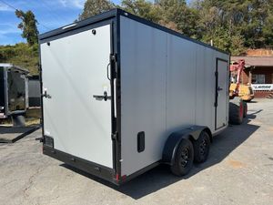 Remolque de Carga Cerrado con Forma de V de 7x16 7K, Remolque Utilitario de Servicio Pesado con Eje Tándem para Transporte de Equipos, Herramientas y Mercancías - Product Image 4