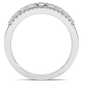 Anillo de Eternidad de Oro Blanco con Diamantes, Corte Brillante Redondo, Engaste Pavé, Joyería Clásica de Boda para Mujer - Product Image 1