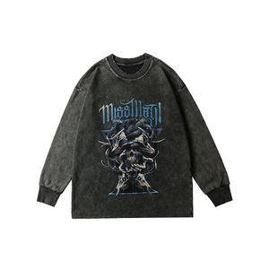 Sudaderas de hombre de talla grande lavadas Vintage de peso pesado de alta calidad, jerséis sólidos desgastados de diseño personalizado, sudaderas - Product Image 6