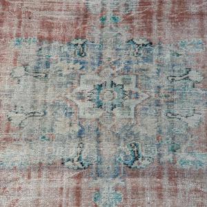 Turkish Large Rug, 6x8.5 ft Vintage Rug, <b>Red</b> Patchwork <b>Wool</b> Rug - Product Image 3