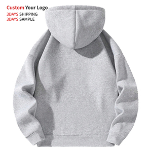 Sweat à capuche unisexe surdimensionné en polaire d'hiver avec fermeture éclair 1/4, personnalisable, brodé, de haute qualité, écologique, pour hommes, vente en gros - Product Image 3