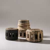 Support de bougie en bois de manguier antique, rustique, vintage, fait main, classique, unique, décoration pour la maison, l'hôtel, les mariages, Noël, Kamal Art