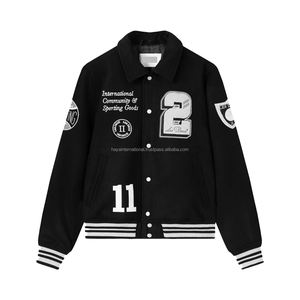 เสื้อแจ็คเก็ตผ้าแคนวาสของผู้ชายขนาดใหญ่พิเศษปักโลโก้ด้านหน้าด้วยผ้าใบ - Product Image 1