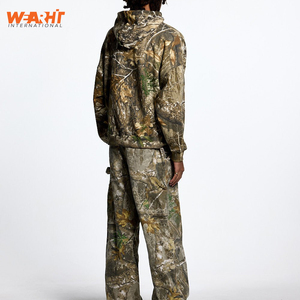 100% algodón personalizado camuflaje pulóver hombres al aire libre caza Sudadera con capucha 3D bordado lavado técnicas logotipo personalizado OEM Camo - Product Image 6