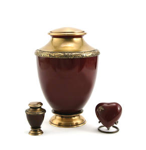 Heart Engraved Maroon Brass Cremation With Candle holder And Keepsake <b>Mini</b> <b>Urns</b> <b>For</b> human <b>Ashes</b> Memorial <b>Urns</b> - Product Image 2